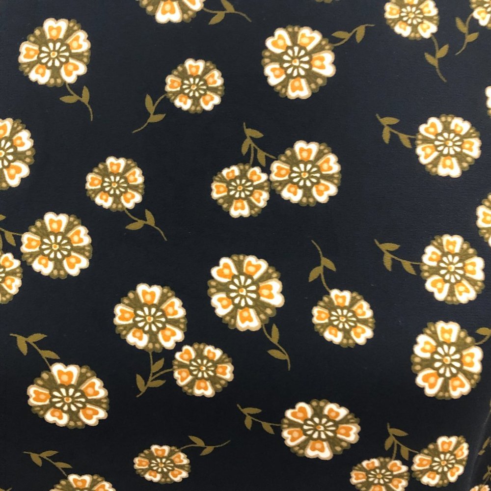 Loft Petites navy gold floral Blouse Size XXSP - Picture 4 of 6